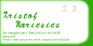 kristof maricsics business card