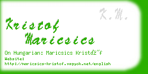 kristof maricsics business card